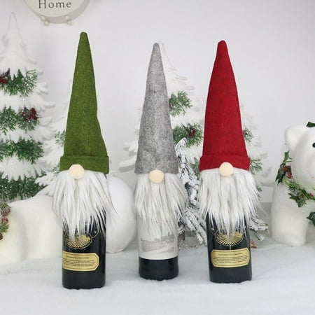 

CUTELOVE New Christmas Decoration Supplies Faceless Old Man Doll Wine Bottle Cover Christmas Champagne Decoration Wine Bag