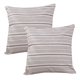 thumbnail image 1 of Funda de almohada decorativa de granja, Juego de 2 fundas de almohada cuadradas modernas de rayas grises, 45*45CM, 1 of 5
