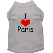 Pet Dog Cat Shirt Screen Printed, "I Love Paris"