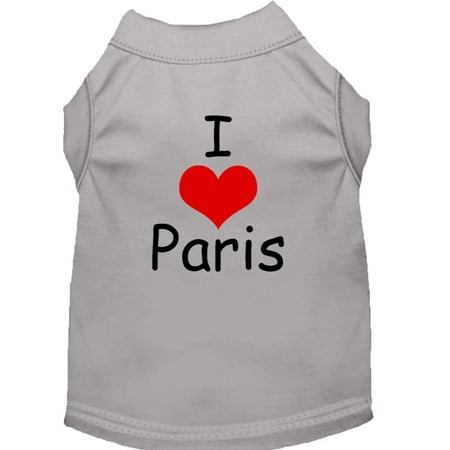 Pet Dog Cat Shirt Screen Printed, "I Love Paris"