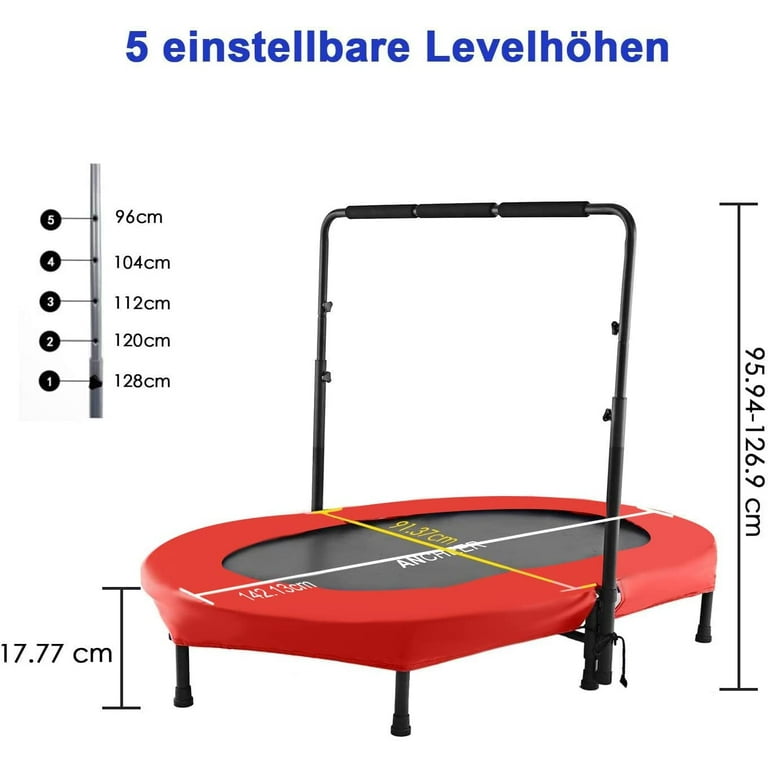 Mini Rebounder Trampoline with Adjustable Handle for Two Kids Parent Child Trampoline