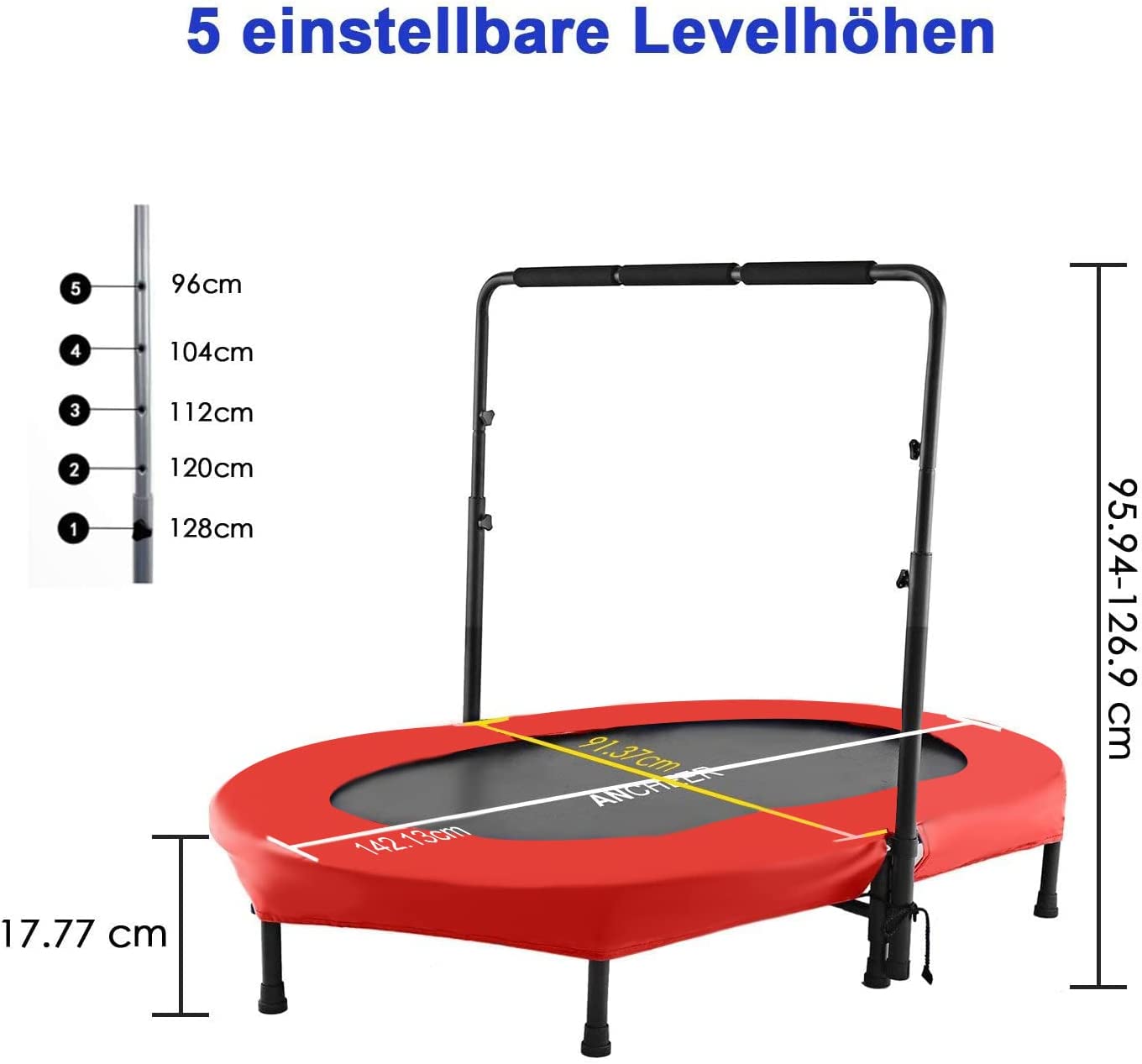 Mini Rebounder Trampoline with Adjustable Handle for Two Kids, Parent-Child Trampoline - image 2 of 7
