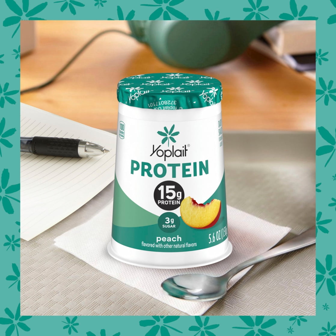 Yoplait Protein Yogurt Cultured Dairy Snack Cup, Peach Flavored, 5.6 oz