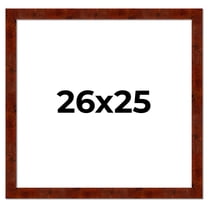 26x25 Walnut Brown Veneer Real Wood Picture Frame Width 1.75 inches | Interior Frame Depth 0.5