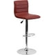 thumbnail image 1 of Taburete de bar moderno ajustable de vinilo burdeos con respaldo, taburete giratorio de altura de mostrador con base de pedestal cromado Flash Furniture CH-92023-1-BURG-GG, 1 of 2