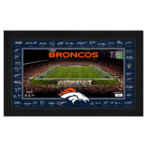 Highland Mint Denver Broncos 12" x 20" 2025 Signature Gridiron Panoramic Framed Photo