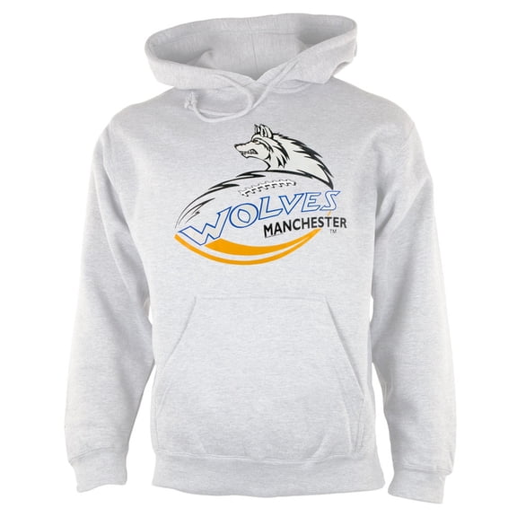 manchester wolves - logo grey adult pullover hoodie