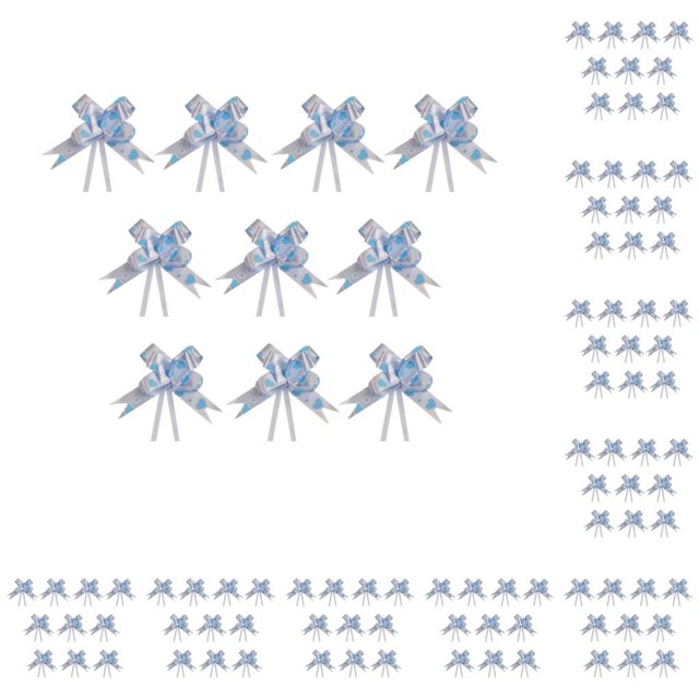 Naiovety 10 piezas Bow Pull Decor Exquisito Embalaje festivo Flor tirada a mano Accesorio de aniversario de Navidad Corazón / Azul claro Corazón/Azul Claro 10piezas Naiovety CBP588596