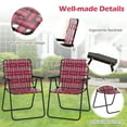 thumbnail image 3 of Topbuy Foldable Camping Chair with Heavy Duty Metal Frame, Red/Black Webbed, 3 of 7
