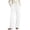 A180-White, variant on Sokhug Women Ribbed Knit Wide Leg Pants Drawstring Elastic Waist Casual Trousers With Patch Pockets Casual Solid Color Lounge Trousers