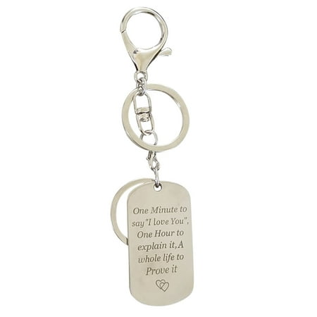 Mom Keychain - AM Landen Dog Tag Keychain Love Words Key Chains for Father, Mother, Valentine Lover Best Friends Key Chains(To All My Love Ones)