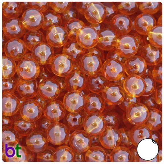BeadTin Topaz Transparent 10mm Round Craft Beads (150pcs)