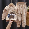 thumbnail image 2 of HFHAPW Toddler Girl Boys Pajamas Set Long Sleeve Pjs Baby Kids Sleepwear Winter Jammies, 2 of 4