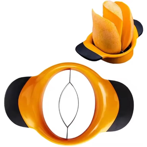 1-Pack Mango Slicer & Pit Remover, Stainless Steel Fruit Splitter Cutter with Non-Slip Rubber Grip Handles, Quick Mango Prep Tool TIKA
