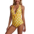 thumbnail image 2 of Traje de baño de una pieza con escote en V profundo, traje de baño de una pieza con cuello halter, traje de baño sin espalda, características de vanguardia, 2 of 6
