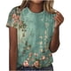 thumbnail image 2 of Fiudx Camisas de Mujer Camiseta de Manga Corta con Cuello Redondo y Estampado Informal para Mujer, 2 of 4