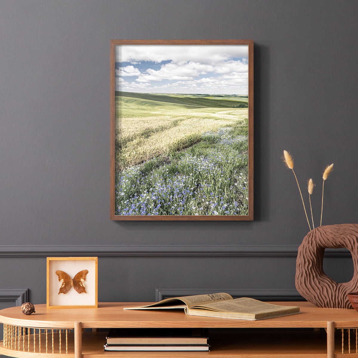 Wildflower Farm Framed Print - Solid Wood in Single Picture Frame Solid Wood 2 Framed Print