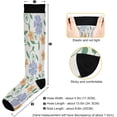 thumbnail image 3 of FREEAMG Purple Flower Compression Socks for Women&Men Circulation-Best Support for Nurses,Running,Athletic-2 Pairs, 3 of 7