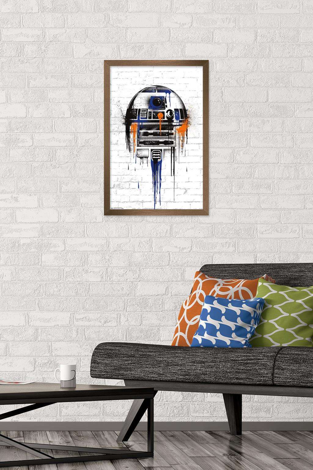 Star Wars: Saga - Droid Black And Orange Wall Poster, 14.725" x 22.375", Framed