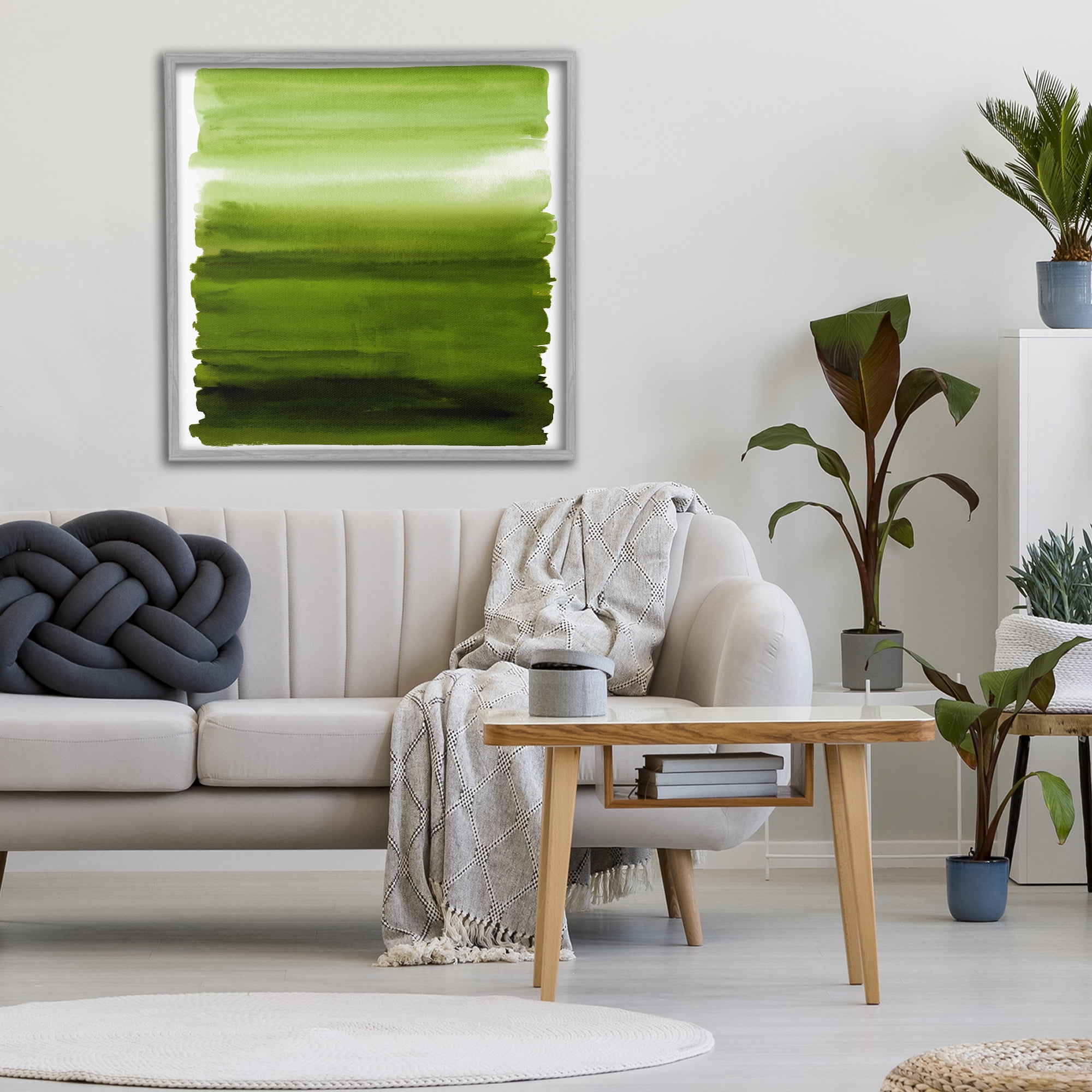 Stupell Industries Earthy Green Ombre Gray Framed Giclee Art, design by Allie Corbin