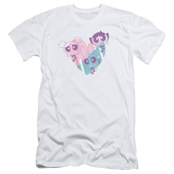 Powerpuff Girls Powerpuff Heart S/S Adult 30/1 T-Shirt White