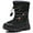 Black-H0822, variant on Blikcon Girls Snow Boots Water-Resistant Slip Resistant Warm Winter Shoes (Little Kid/Big Kid)