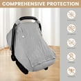thumbnail image 5 of Sutowe Cotton Baby Car Seat Cover With Two Way Zipper Windproof 3 Modes Infant Carrier Canopy With Extra Large Mesh Window for Stroller Car Seat, 5 of 8