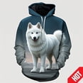 thumbnail image 5 of Sudadera con capucha con estampado 3D de anime samoyedo para hombre y mujer, divertida, informal, de moda urbana, para niños y niñas, 5 of 5