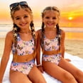 thumbnail image 3 of Grblisyd 4th of July Girls Swimsuits Two Piece Casual Scoop Neck Independence Day Bikini Sets Size 7 Years, 3 of 6