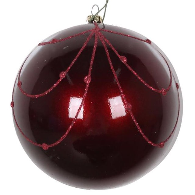 Vickerman MT194619D Rideau Ornemental à Paillettes Bonbons au Vin 4.75 Po - 4 par Sac