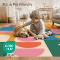 thumbnail image 4 of ODIKA 9'x12' Vibrant Multicolor Geometric Midcentury Washable Area Rug Playful Abstract Shapes with Retro Flair Low Pile, Flatwoven, for Great Room, Indoor Concept, Large Living, 4 of 7