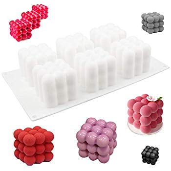 6-Cavity Cube Mousse Cake Silicone Mold 3D Chocolate Baking Mould Dessert DIY`