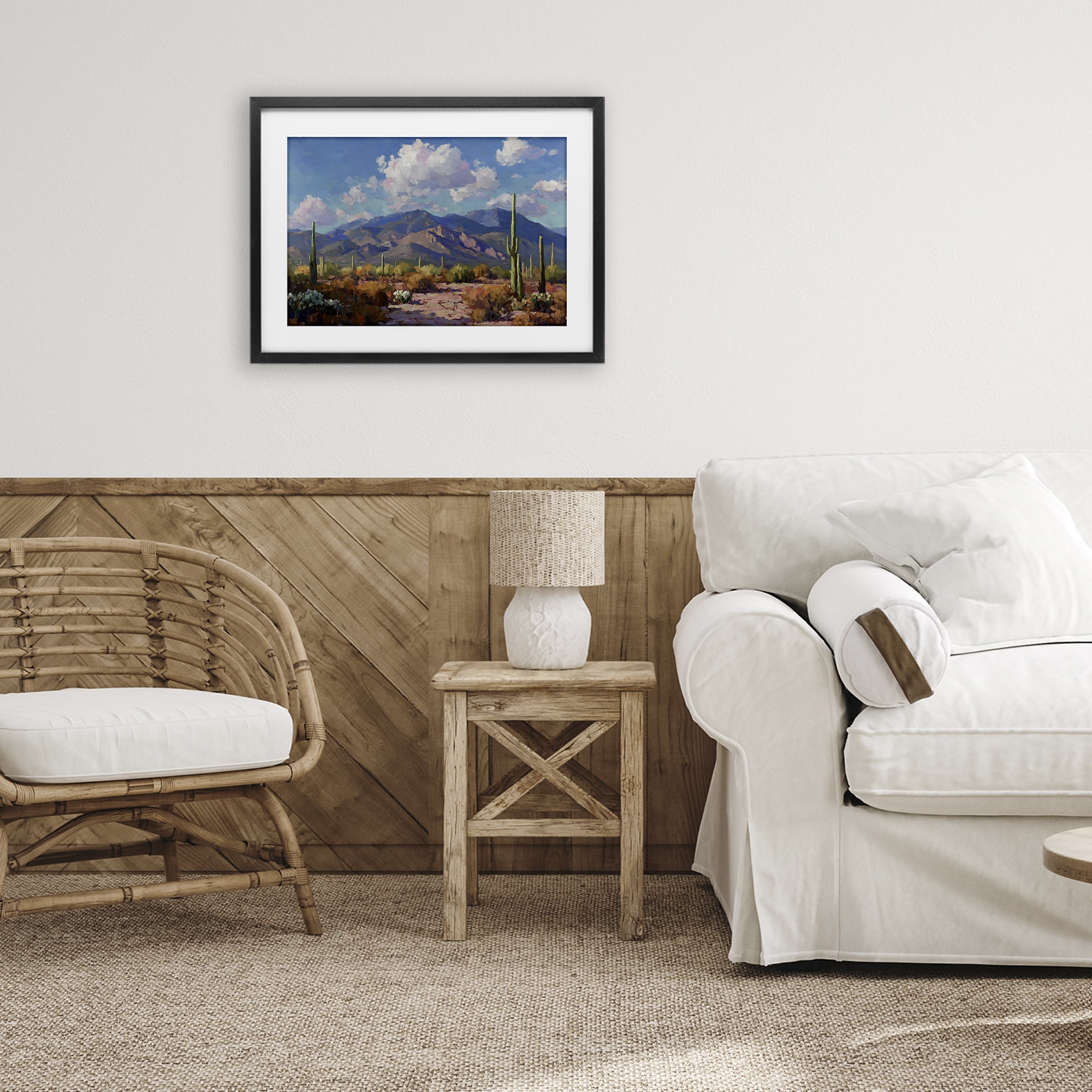 Stupell Industries Desert Mountains at Sunset Glow Black Framed Print Under Glass, design by Gina Kelly