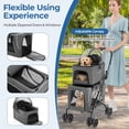 thumbnail image 3 of JJUN Double Dog Stroller for 2 Dogs, Detachable Carriers, Safety Belt, 4 Lockable Wheels, Pet Travel Carrier Strolling Cart, Folding Cat Stroller for Small Medium Pets Dogs (Gray), 3 of 18