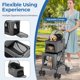 thumbnail image 3 of JJUN Double Dog Stroller for 2 Dogs, Detachable Carriers, Safety Belt, 4 Lockable Wheels, Pet Travel Carrier Strolling Cart, Folding Cat Stroller for Small Medium Pets Dogs (Gray), 3 of 18