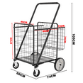 thumbnail image 5 of Bigger Super Jumbo Shopping Cart,Grocery Cart on Wheels, Foldable Utility Shopping Carts with Double Basket and 360° Rolling Swivel Wheels for Groceries Laundry, 5 of 9