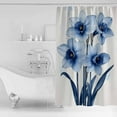 thumbnail image 4 of 60x72 Inch Shower Curtains for Bathroom Spring Blooms Botanicals Fabric Bath Curtain Decor Vintage Floral Spring Blue Waterproof Restroom Curtains Shower Set Accessories with 12 Hooks 60 Inch, 4 of 6