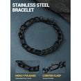 thumbnail image 5 of PROSTEEL Stainless Steel Bracelet for Men Women Figaro Black Chain Wrist Link Bracelets 6MM 7.5 inch Birthday Birthday Father Day Jewelry Gift for Him Dad Son Adult Age, 5 of 8