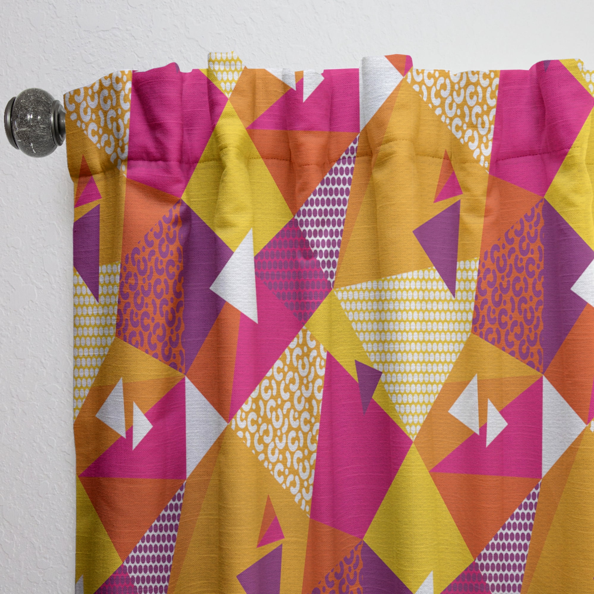 Designart 'Abstract Retro Geometric VI' Mid-Century Modern Curtain Panel