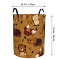 thumbnail image 7 of DouZhe Waterproof Collapsible Large Laundry Baskets, Cartoon Cute Animals Brown Prints Circular Hamper with Handles, 7 of 7