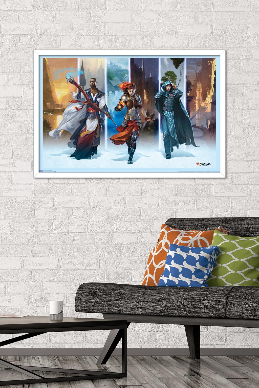 Magic: The Gathering - Worlds Wall Poster, 22.375" x 34", Framed