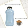 thumbnail image 6 of YOHKOH Portable Sport Water Bottle,Leak proof Vacuum Flask,Bamboo Lid,8.8 ounce,Blue, 6 of 10