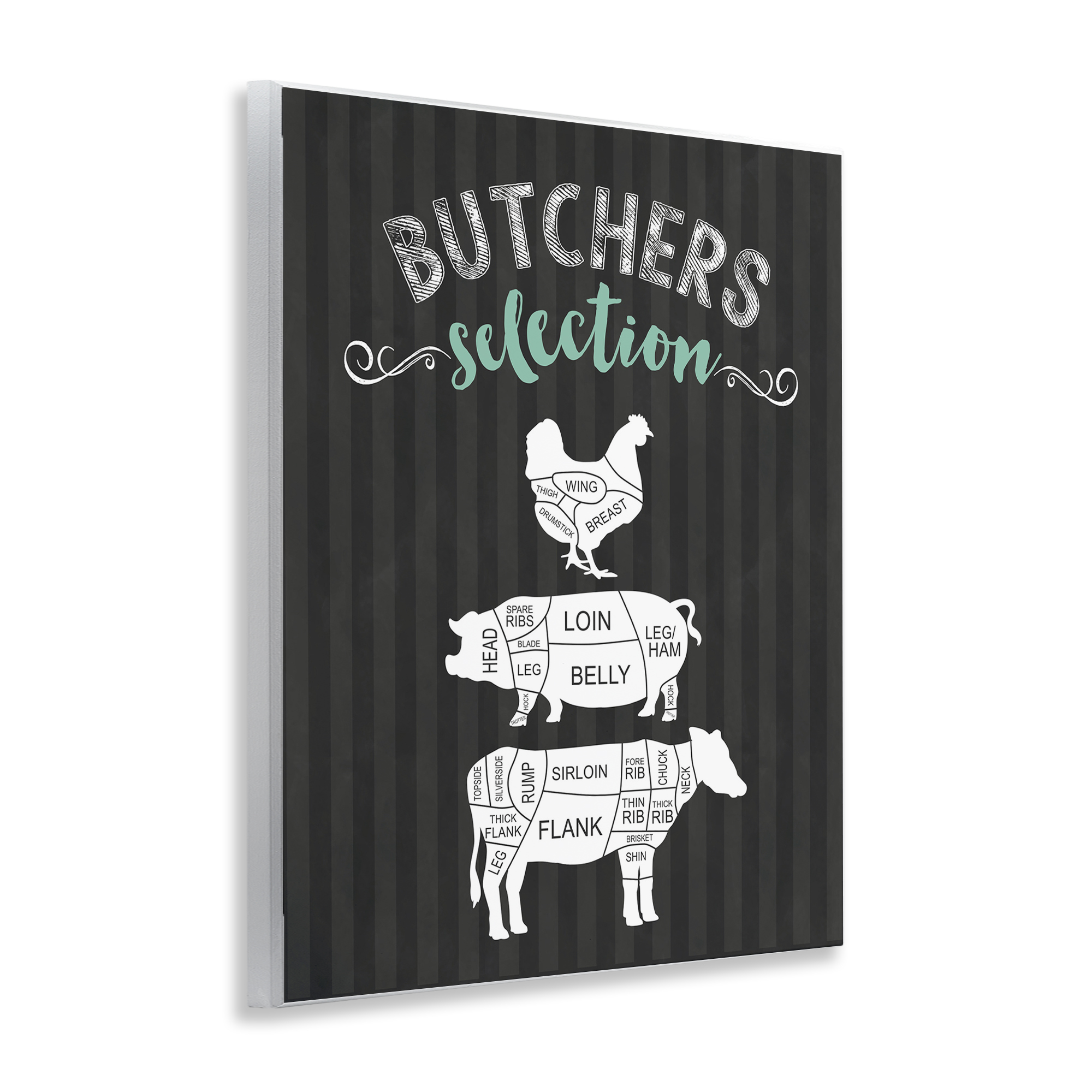 Butchers Selection Animal Sections Wall Plaque Art, design by Lettered and Lined