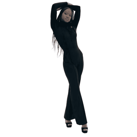 Long-Sleeve Athleisure Straight-Leg Black, Starry Night Jumpsuit (Women's) - Mrs Momma Bear