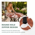 thumbnail image 4 of Round Outdoor Tablecloth with Umbrella Hole and Zipper, Burnt Orange Leaves Tablecloth with Elastic Waterproof, Farmhouse Botanical Branch Vintage Modern Patio Table Covers for 55" - 60" Pool Tables, 4 of 9