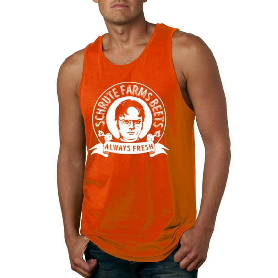 Always Fresh Farms Beets The Office Culture Male Graphic Tank Top, Orange, Medium