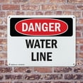 thumbnail image 4 of (2 Pack) Water Line OSHA Danger Sign 10 Inch X 7 Inch Plastic Sign, Weather Resistant, UV Protected for Workplace, Business, and Construction Site, Made in the USA, 4 of 8