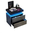 thumbnail image 3 of Yesurprise Nightstand with 2 Drawers, Bedside Tables with Adjustable LED Lights, Small Night Stands, Modern Side Table for Living Room Bedroom, Easy Assembly, 3 of 8