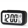 thumbnail image 1 of Reloj despertador digital LED con retroiluminación, repetición de alarma, calendario silencioso, relojes de mesa electrónicos de escritorio, reloj de escritorio (negro), 1 of 4