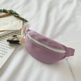 thumbnail image 2 of Kids Canvas Fanny Waist Bag Girls Chest Bum Pack Crossbody Pouch (Purple), 2 of 10